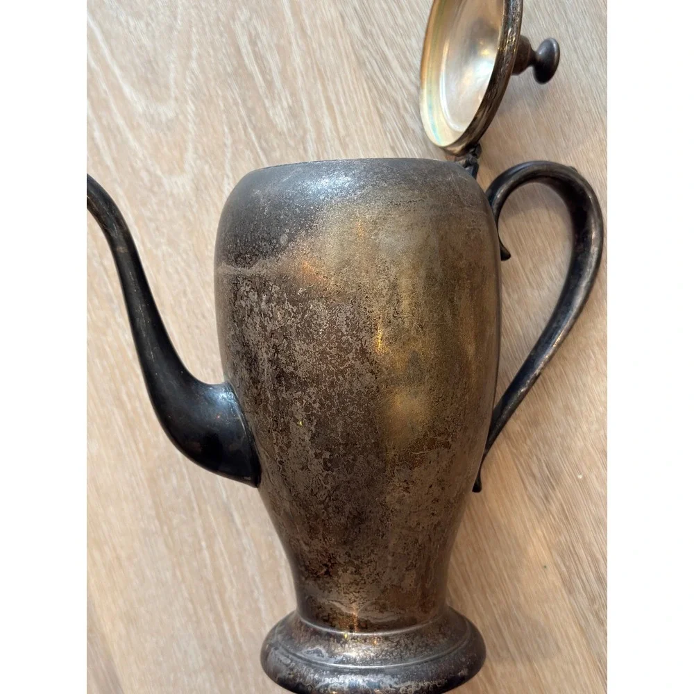 Vintage 50s 60s Sheridan Silver Co Silver on Copper Teapot